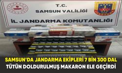 Samsun'da jandarma ekipleri 7 bin 300 dal tütün doldurulmuş makaron ele geçirdi