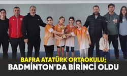 Bafra Atatürk Ortaokulu; Badminton'da birinci oldu