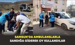 Samsun'da ambulanslarla sandığa giderek oy kullandılar