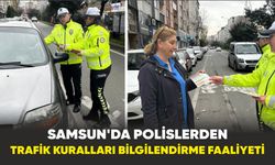 Samsun'da polislerden trafik kuralları bilgilendirme faaliyeti