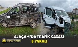Alaçam'da trafik kazası: 8 yaralı