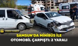Atakum’da minibüs ile otomobil çarpıştı: 2 yaralı