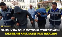 Samsun'da polis motosiklet hırsızlarını taktıkları kask sayesinde yakaladı