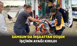Samsun'da inşaattan düşen işçinin ayağı kırıldı