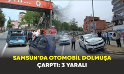 Samsun'da otomobil dolmuşa çarptı: 3 yaralı