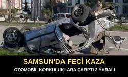 Samsun'da Feci Kaza: Otomobil Demir Korkuluklara Çarptı 2 Yaralı