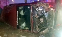Keşan’da Araç Direğe Çarptı 1 Yaralı