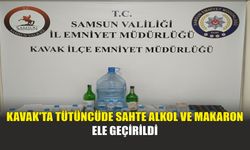 Kavak'ta Tütüncüde Sahte Alkol ve Makaron Ele Geçirildi