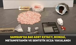 Samsun’da 860 adet extacy, bonzai, metamfetamin ve sentetik ecza yakalandı