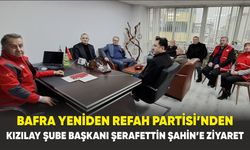 Bafra Yeniden Refah Partisi’nden Kızılay Şube Başkanı Şerafettin Şahin’e Ziyaret