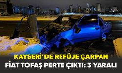 Kayseri’de Refüje çarpan Fiat Tofaş perte çıktı: 3 yaralı