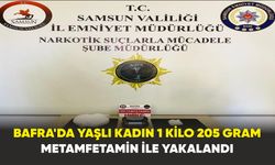 Bafra'da yaşlı kadın 1 kilo 205 gram metamfetamin ile yakalandı