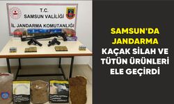 Samsun'da jandarma kaçak silah ve tütün ürünleri ele geçirdi