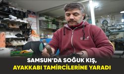 Samsun'da soğuk kış, ayakkabı tamircilerine yaradı