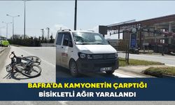Bafra'da kamyonetin çarptığı bisikletli ağır yaralandı
