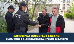 Samsun’da Dürüstlük Kazandı: Bulduğu içi dolar dolu cüzdanı polise teslim etti
