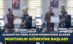 Alaçam'da Genç Kadın Mazbatasını Alarak Muhtarlık Görevine başladı