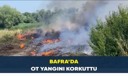 Bafra’da ot yangını korkuttu