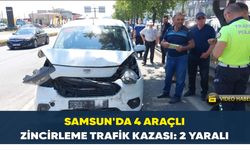 Samsun’da 4 araçlı zincirleme trafik kazası: 2 yaralı