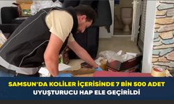 Samsun’da koliler içerisinde 7 bin 500 adet uyuşturucu hap ele geçirildi
