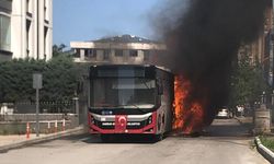 Samsun’da belediye otobüsü alevlere teslim oldu