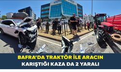 Bafra’da Traktör ile Aracın karıştığı kaza da 2 yaralı