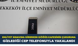 Samsun’da ehliyet sınavına, telefonu göğsüne gizleyerek girmeye çalıştı