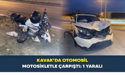 Kavak’da otomobil motosikletle çarpıştı: 1 yaralı