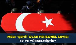 MSB açıklama; "Şehit  personel sayısı 12’ye yükselmiştir"