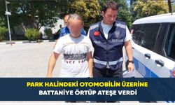 Samsun’da park halindeki otomobilin üzerine battaniye örtüp ateşe verdi