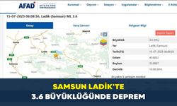 Samsun Ladik’te 3.6 büyüklüğünde deprem