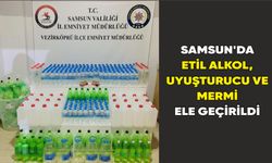 Samsun'da etil alkol, uyuşturucu ve mermi ele geçirildi