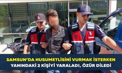 Samsun’da husumetlisini vurmak isterken yanındaki 2 kişiyi yaraladı, özür diledi