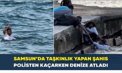 Samsun’da taşkınlık yapan şahıs polisten kaçarken denize atladı