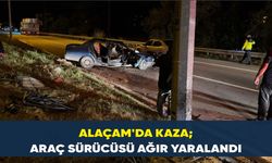 Alaçam'da kaza; Araç sürücüsü ağır yaralandı