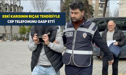 Eski karısının bıçak tehdidiyle cep telefonunu gasp etti