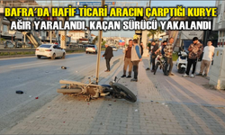 Bafra'da hafif ticari aracın çarptığı kurye ağır yaralandı, kaçan sürücü yakalandı