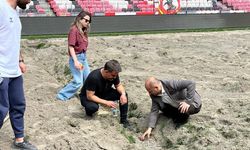 Samsun 19 Mayıs Stadı'nın zemini yeni sezona hazırlanıyor
