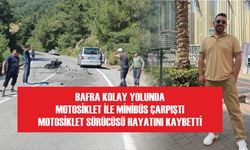 Bafra Kolay yolunda Motosiklet ile minibüs çarpıştı: Motosiklet sürücüsü hayatını kaybetti