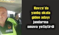 Havza'da yanlış okula giden adayı jandarma sınava yetiştirdi