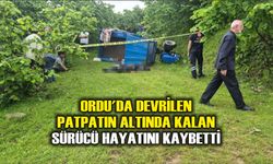 Ordu'da devrilen patpatın altında kalan sürücü hayatını kaybetti