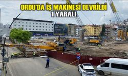 Ordu'da iş makinesi devrildi: 1 yaralı
