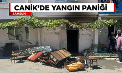 Canik'de yangın paniği