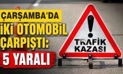 Çarşamba'da iki otomobil çarpıştı: 5 yaralı