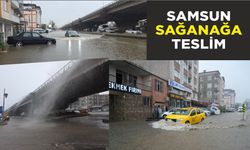 Samsun sağanağa teslim: Canik'te yollar göle döndü