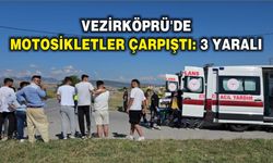 Vezirköprü'de motosikletler çarpıştı: 3 yaralı