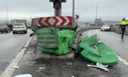 Canik'de viyadükteki kaza maddi hasarla atlatıldı