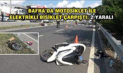 Bafra'da motosiklet ile elektrikli bisiklet çarpıştı: 2 yaralı
