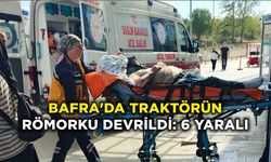 Bafra'da traktörün römorku devrildi: 6 yaralı
