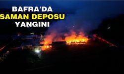 Bafra'da saman deposu yangını